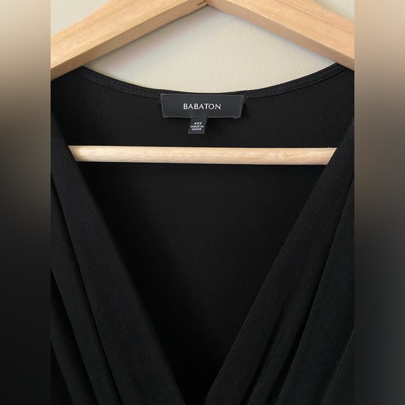 Babaton Black Faux Wrap Dress - Picture 4 of 5